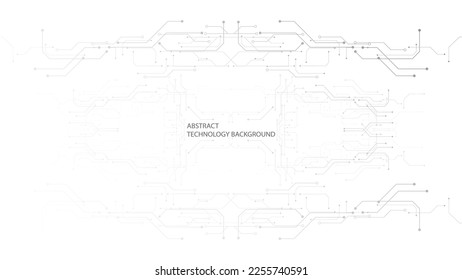 Grey white Abstract technology background, Hi-tech digital connect, Communication, High technology concept, Science background