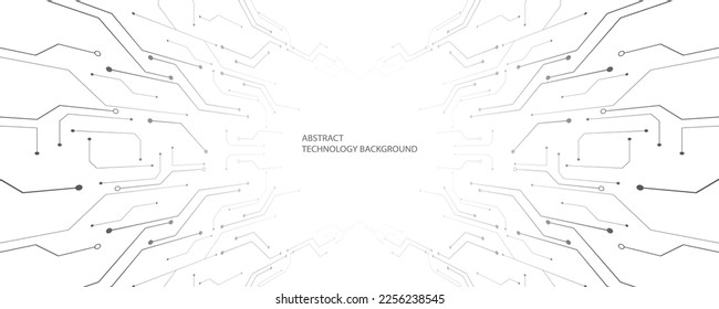 Grey white Abstract technology background, Hi-tech digital connect, Communication, High technology concept, Science background