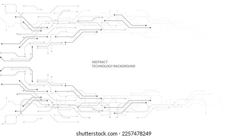 Grey white Abstract technology background, Hi-tech digital connect, Communication, High technology concept, Science background