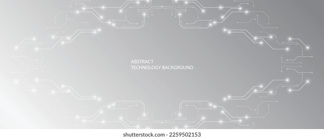 Grey white Abstract technology background, Hi tech digital connect, communication, High technology concept, Science, technology background