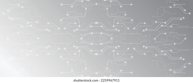 Grey white Abstract technology background, Hi-tech digital connect, Communication, High technology concept, Science background