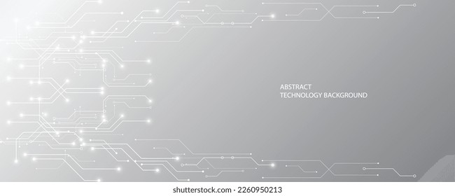 Grey white Abstract technology background, Hi tech digital connect, communication, High technology concept, Science, technology background