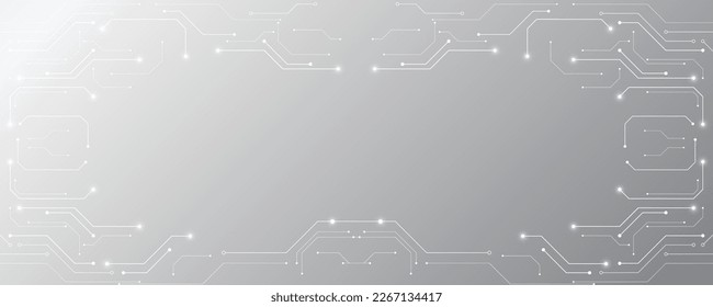 Grey white Abstract technology background, Hi-tech digital connect, Communication, High technology concept, Science background
