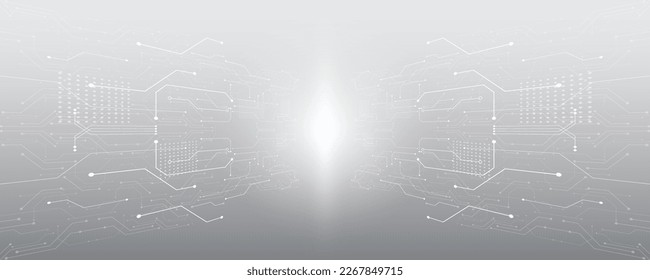 Grey white Abstract technology background, Hi-tech digital connect, Communication, High technology concept, Science background