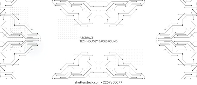 Grey white Abstract technology background, Hi-tech digital connect, Communication, High technology concept, Science background