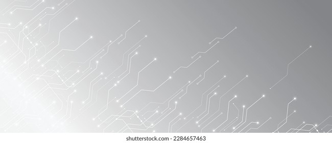 Grey white Abstract technology background, Hi tech digital connect, communication, High technology concept, Science, technology background
