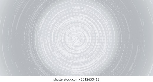 Grey white Abstract technology background with various technology elements Hi-tech communication concept innovation background Circle empty space for your text