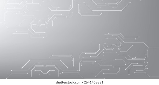 Grey white Abstract technology background, Hi tech digital connect, communication, high technology concept, science, technology background