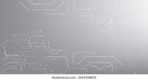 Grey white Abstract technology background, Hi tech digital connect, communication, high technology concept, science, technology background