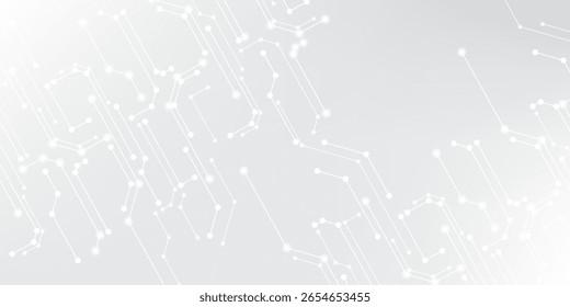 Grey white Abstract technology background, Hi tech digital connect, communication, high technology concept, science, technology background eps 10