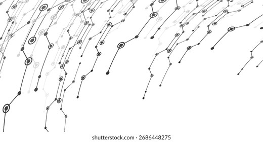 Grau weiß Abstrakter technologischer Hintergrund, Hi-Tech Digital Connect, Kommunikation, High-Tech-Konzept, Wissenschaft, technologischer Hintergrund 