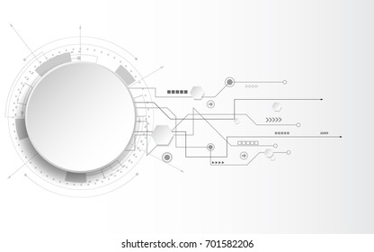 Grey white Abstract technology background with various technology elements
Hi-tech communication concept innovation background
Circle empty space for your text