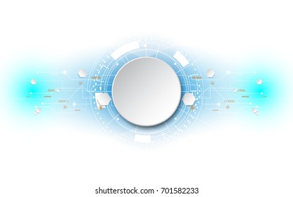 Grey white Abstract technology background with various technology elements
Hi-tech communication concept innovation background
Circle empty space for your text