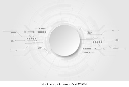 Grey white Abstract technology background with various technology elements
Hi-tech communication concept innovation background
Circle empty space for your text