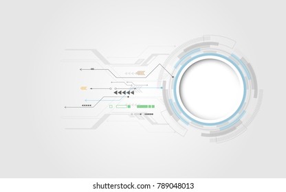 Grey white Abstract technology background with various technology elements