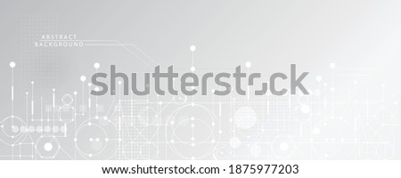 Grey white Abstract technology background, business graphic ,Hi-tech communication concept innovation background,science and technology digital line white background