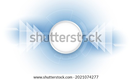 Grey white Abstract technology background with various technology elements Hi-tech communication concept innovation background Circle empty space for your text

