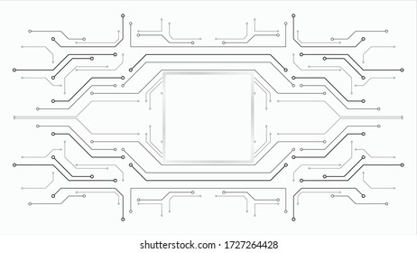 Grauweißer Hintergrund der abstrakten Technologie, Hi-Tech-Digital-Verbindung, Kommunikation, High-Tech-Konzept, Wissenschaft, Technologie-Hintergrund