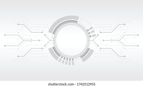 Grey white Abstract technology background,Hi tech digital connect, communication, high technology concept, science, technology background
