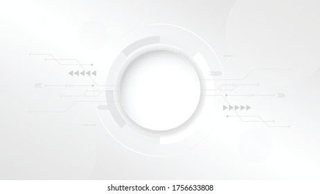 Grey white Abstract technology background,Hi tech digital connect, communication, high technology concept, science, technology background