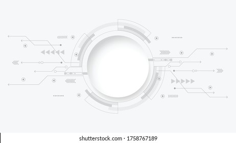 Grey white Abstract technology background,Hi tech digital connect, communication, high technology concept, science, technology background