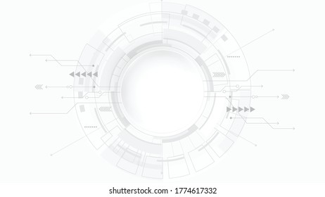 Grey white Abstract technology background,Hi tech digital connect, communication, high technology concept, science, technology background