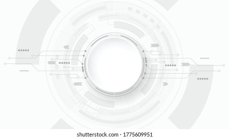 Grey white Abstract technology background,Hi tech digital connect, communication, high technology concept, science, technology background