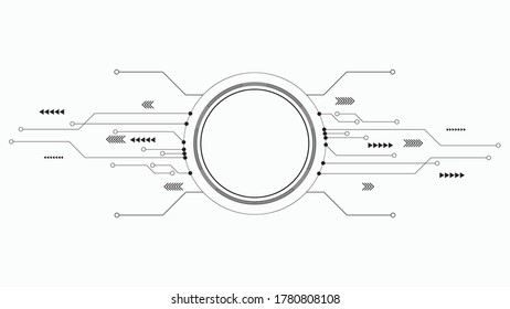 Grauweißer Hintergrund für abstrakte Technologie, High-Tech-Digital-Verbindung, Kommunikation, High-Tech-Konzept, Wissenschaft, technologischer Hintergrund