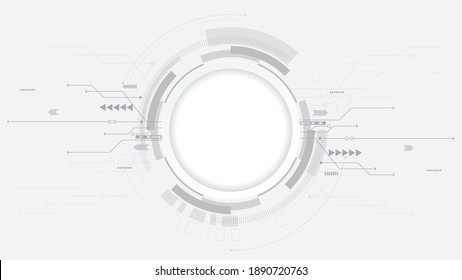 Grey White Abstract Technology Background,Hi Tech Digital Connect, Communication, High Technology Concept, Science, Technology Background