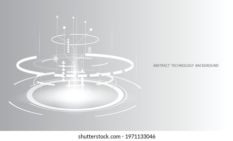 Grey white Abstract technology background,Hi tech digital connect, communication, high technology concept, science, technology background