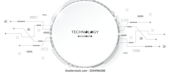 Grey white Abstract technology background,Hi tech digital connect, communication, high technology concept, science background