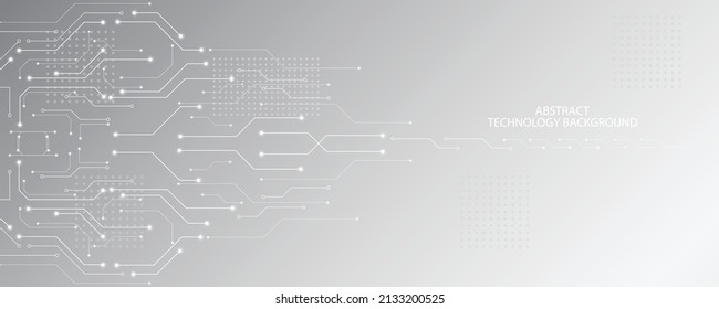 Grey white Abstract technology background,Hi tech digital connect, communication, high technology concept, science, technology background