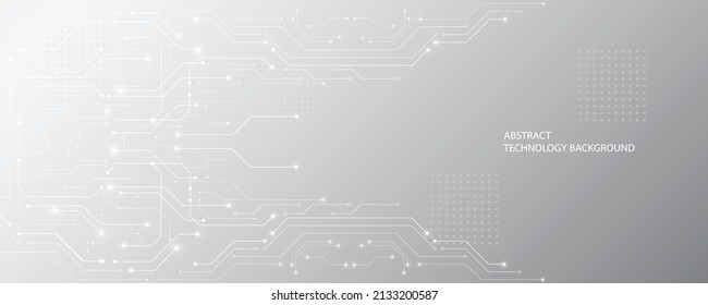 Grey white Abstract technology background,Hi tech digital connect, communication, high technology concept, science, technology background