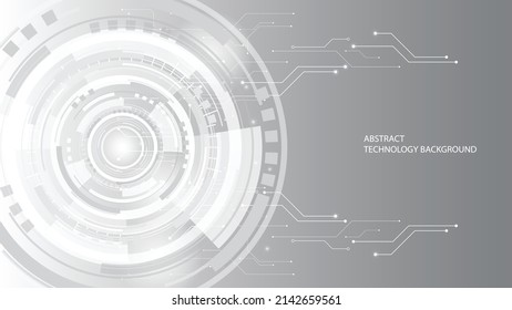 Grey white Abstract technology background,Hi tech digital connect, communication, high technology concept, science, technology background