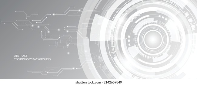 Grey white Abstract technology background,Hi tech digital connect, communication, high technology concept, science, technology background