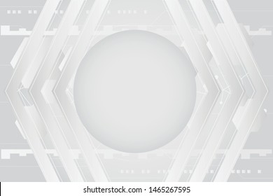 Grey white Abstract technology Circles background
