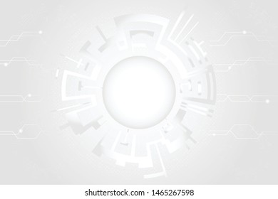 Grey white Abstract technology Circles background
