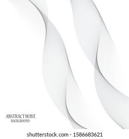 Grey and White Abstract Wavy Background