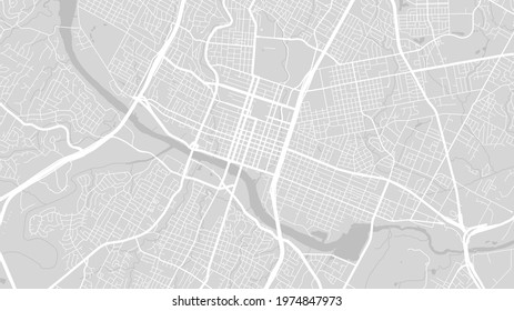 Grey and white Austin city area vector background map, streets and water cartography illustration. Widescreen proportion, digital flat design streetmap.