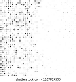 Grey White Background. Circles background. Random Dots. Grey and White shades. Grey background for your design. Digital. Mosaic effect. Halftone vector.