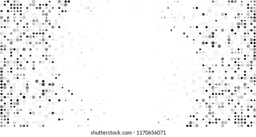 Grey White Background. Circles background. Random Dots. Grey and White shades. Grey background for your design. Digital. Mosaic effect. Halftone vector.