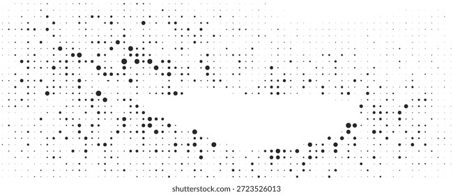 Fondo blanco gris. Fondo de círculos. Puntos aleatorios. Tonos grises y blancos. Fondo gris para su diseño. Digital. Efecto mosaico. Vector de semitono.