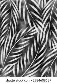 Grey White Background Leaves Design Pattern
