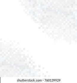 Grey white background with mesh of squares or pixel. Grey cells for your design. Background for presentation. Geometric and Mosaic style.