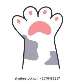Grey white Cat Paw Icon