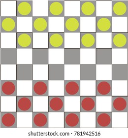 Grey and White Chessboard with Green and Red Checkers