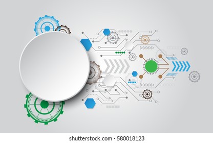 grey white Circle abstract technology with various element