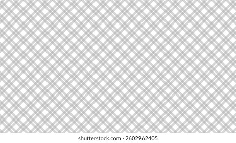Grey and white diagonal plaid background. Checkered seamless pattern