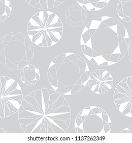 Grey and White Diamond Seamless Pattern on Grey