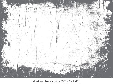 Fondo texturizado angustiado gris y blanco con pintura agrietada y Vector de Elementos grunge